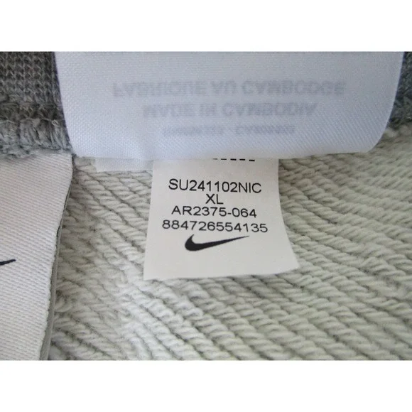 Nike Shorts Mens XL Gray Fleece Drawstring‎ Athletic Big Logo Spell Out Casual